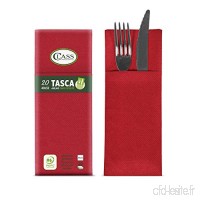 Class c4032ta-110-pefc Laid Serviette Pochette Porte-Couverts  Papier  Rouge  40 x 32 x 0.8 cm  20 unités - B07D19R3YY
